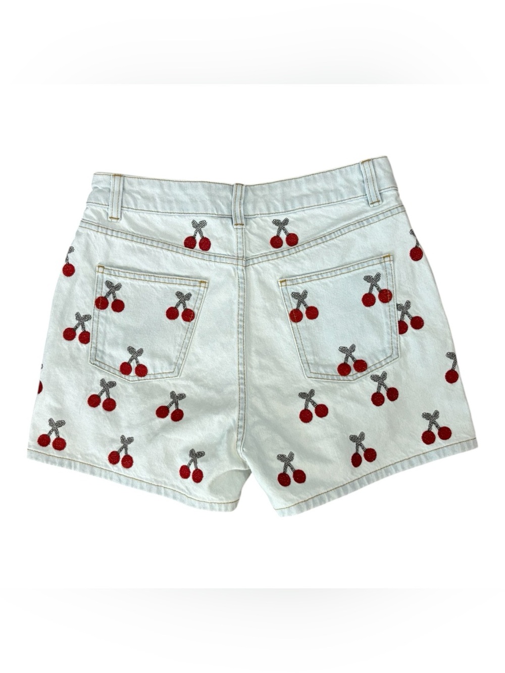 FARM Rio Embroidered Cherry Denim Shorts in Light Denim Size 29. NWOT - Picture 6 of 13
